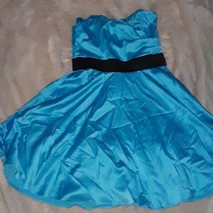 A blue dress